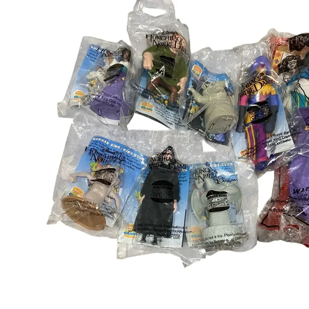 The Hunchback Of Notre Dame Burger King 1996 Kids Club 7 Toys 2 Puppets 1‎ Bag